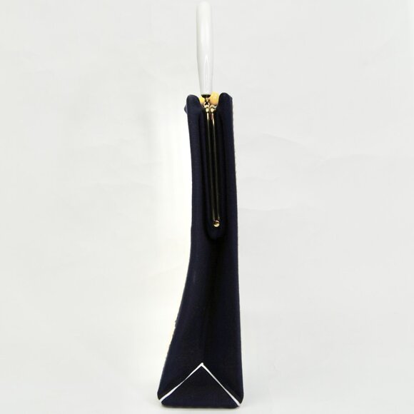 Vintage Handbag 40s 50s Bags by Edwards Blue Top Handle Studded Mexican Purse - Picture 4 of 17